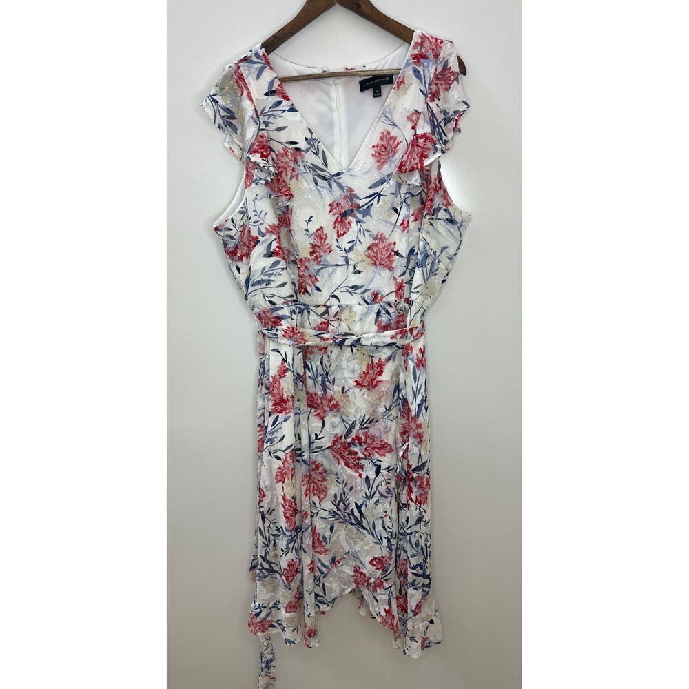 Lane Bryant 4th of July Theme Floral Burnout Dress Tie Plus Size 20 Summer *Flaw - Picture 15 of 15